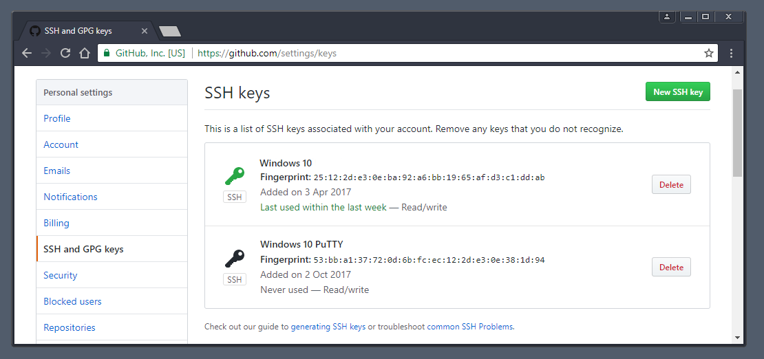 Generate ssh key windows 10 github